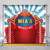Aperturee - Aperturee Circus Stage Cartoon Custom Birthday Backdrop For Kid